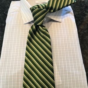 Classic Green and Emerald Repp Striped Tie
